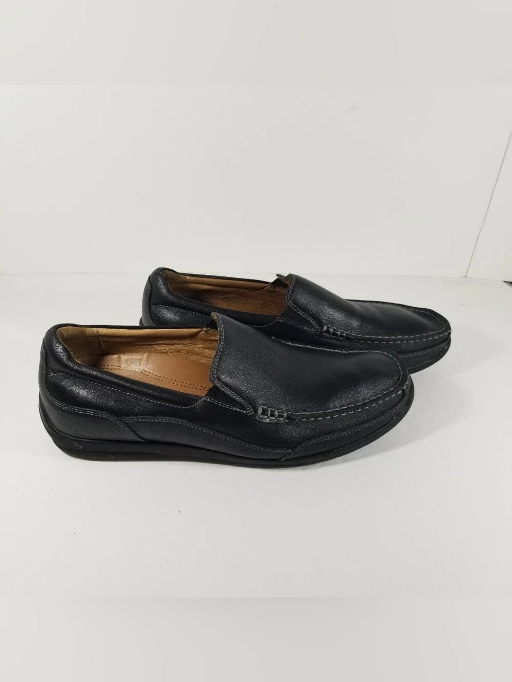 Vionic Preston Shoes Men's 11 Casual Slip On Loafers Black Leather